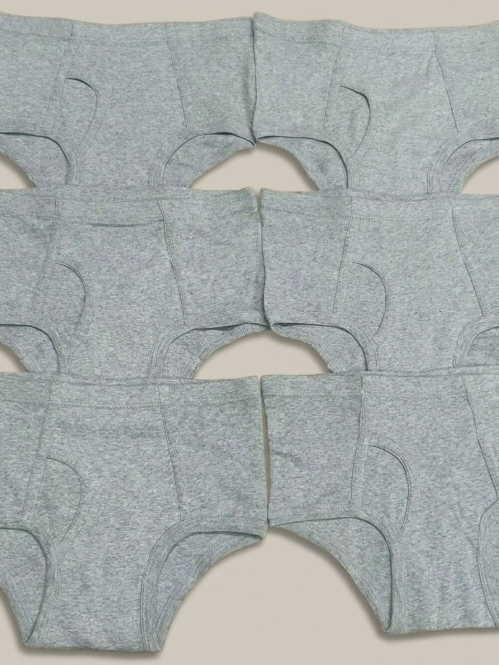 Boys Briefs Underwear Pack Grey Cotton Blend Soft Comfort Size L